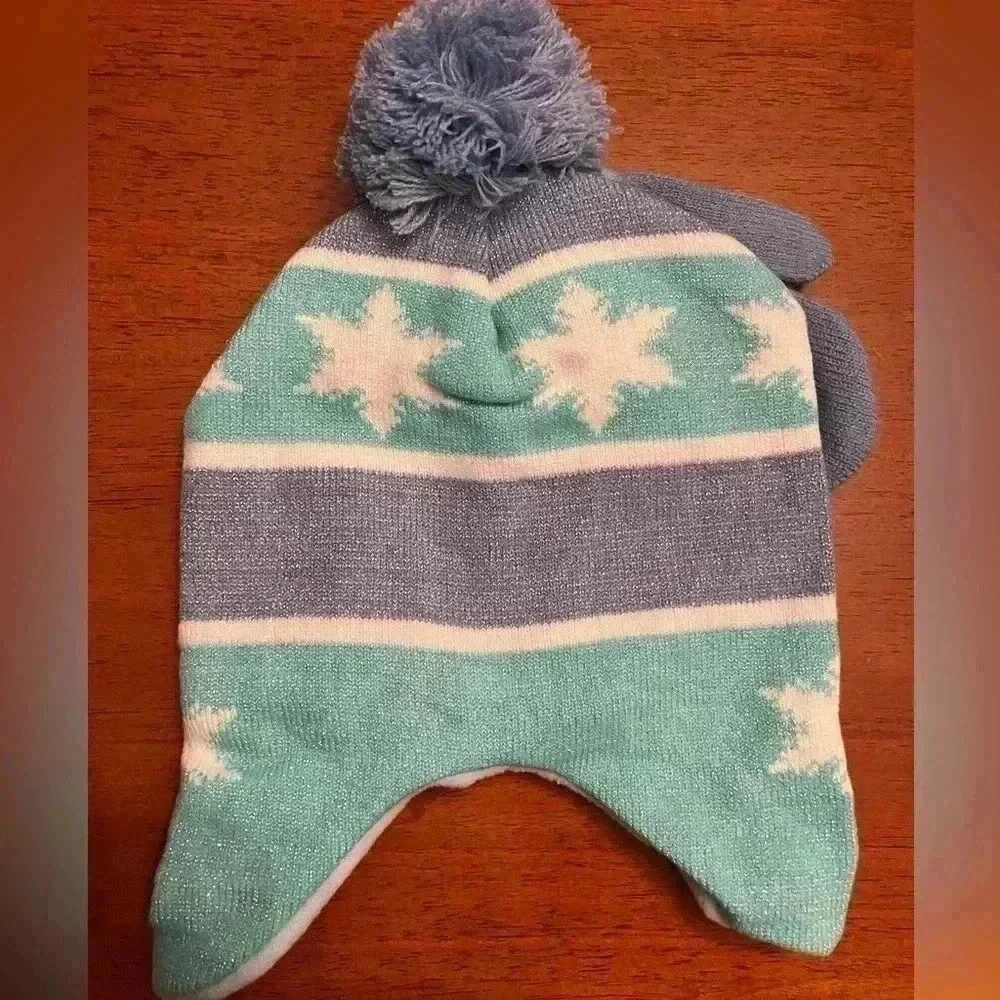 NWT Disney | Frozen Anna and Elsa Hat and Mitten Set | OS Toddler